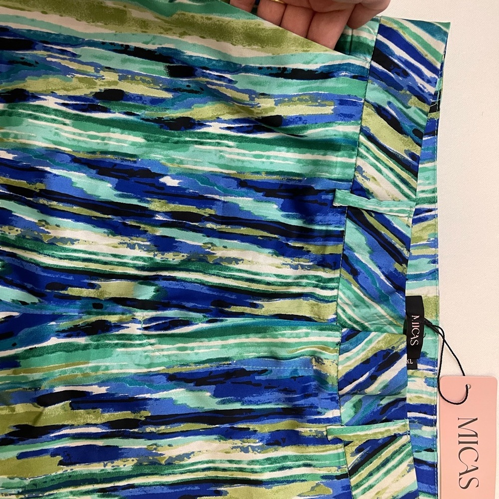 Micas Dress Pants Women’s XL Silky Colorful Wide Leg High Rise Pockets Classy - Picture 4 of 8
